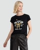 image 1 of F&F Pure Cotton Holiday Spirit Cocktail Print T-Shirt in Black