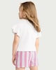 image 3 of F&F Girls 2-Piece Pure Cotton T-Shirt and Striped Shorts Set in Multi Pink