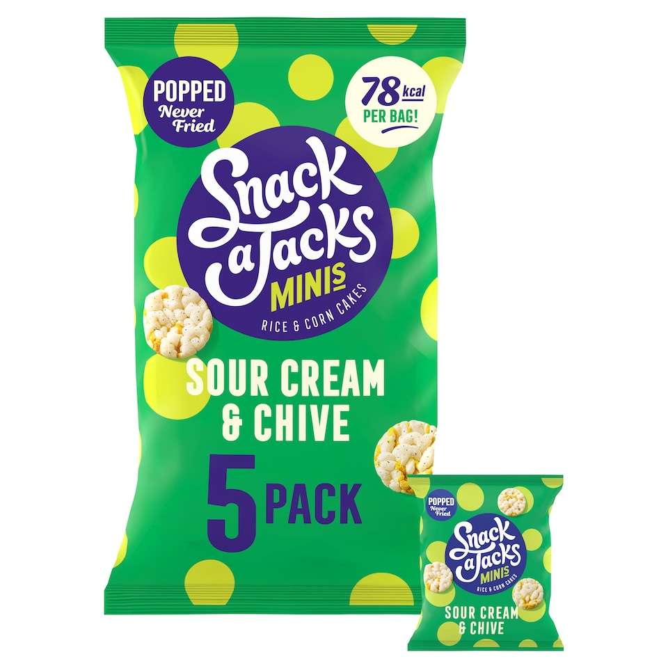 image 1 of Snack a Jacks Sour Cream & Chive Rice Cakes Multipack Snacks 5x19g