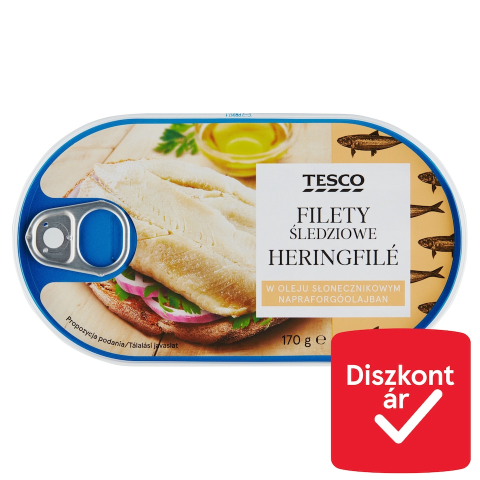 Tesco heringfilé napraforgóolajban 170 g