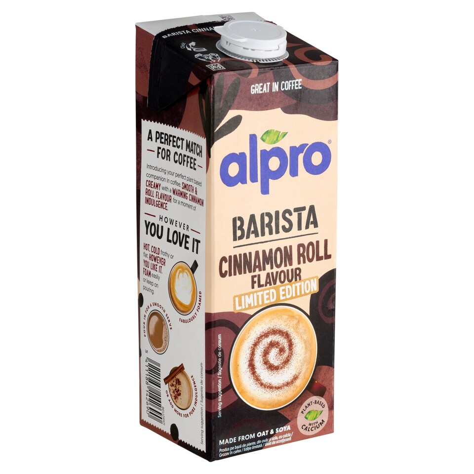 image 1 of Alpro Barista Cinnamon Roll Flavour Oat and Soy Drink 1 l