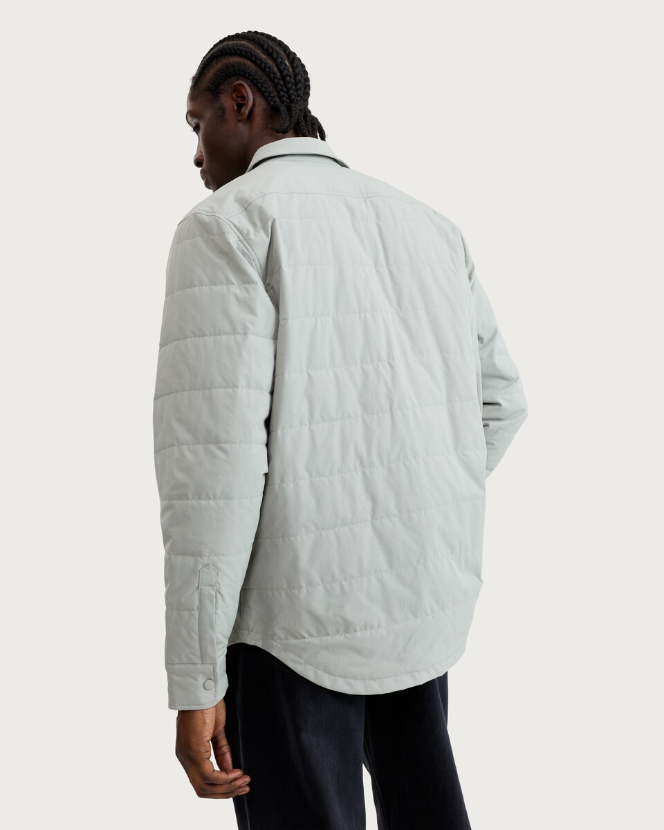 image 1 of F&F Quilted Long Sleeved Shacket in Khaki