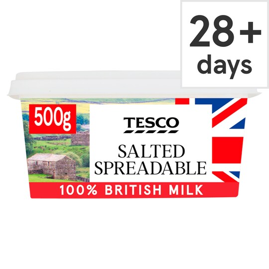 Tesco British Spreadable Salted 500g Tesco Groceries