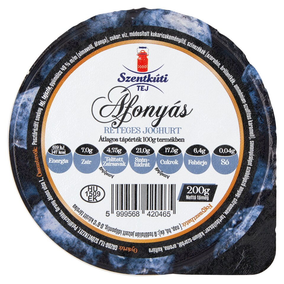 Szentkúti Tej Blueberry Layered Yogurt 200 g