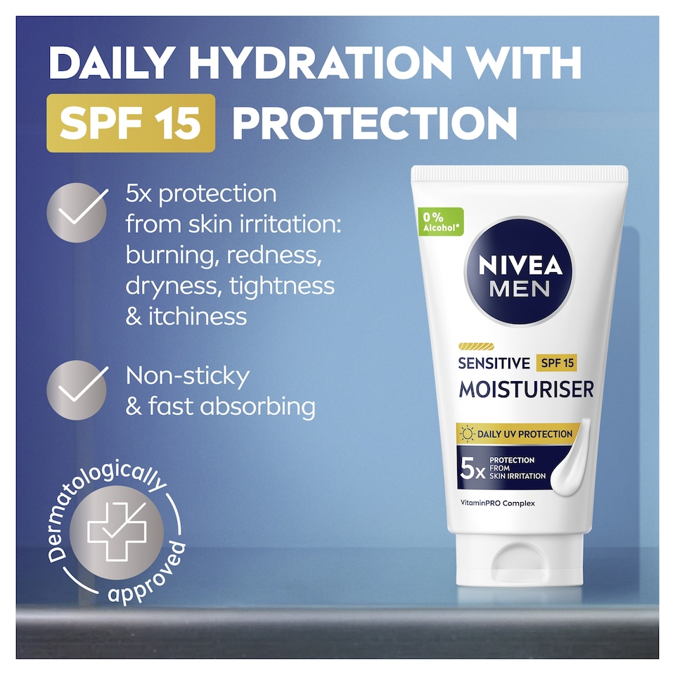 image 1 of NIVEA MEN Sensitive Moisturiser SPF15 75ml
