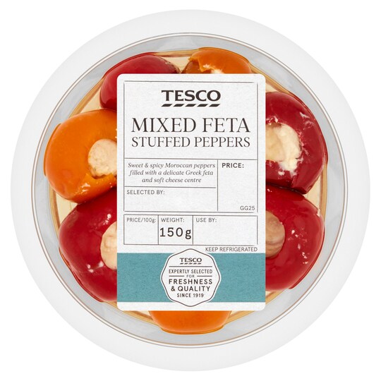 Tesco Mixed Feta Stuffed Peppers 150G Tesco Groceries