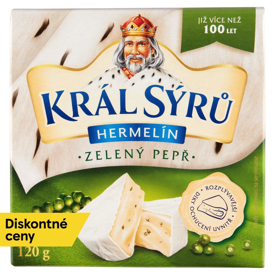 obrázok 1 z Král Sýrů Hermelín so zeleným korením 120 g