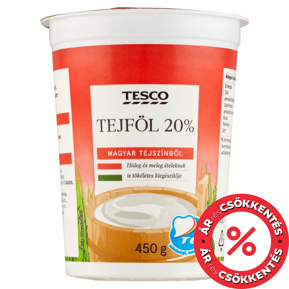 Tesco Sour Cream 20% 450 g