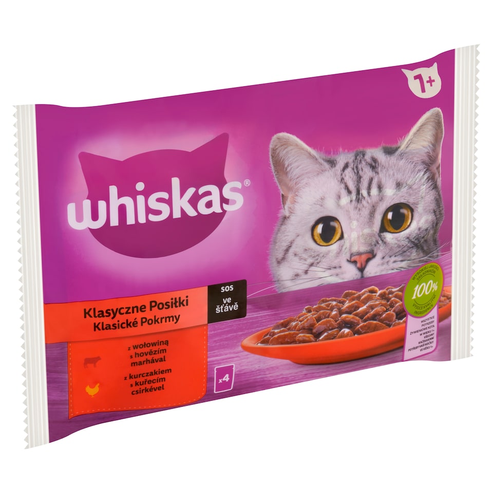 obrázok 1 z Whiskas 1+ klasické pokrmy v šťave 4 x 85 g (340 g)
