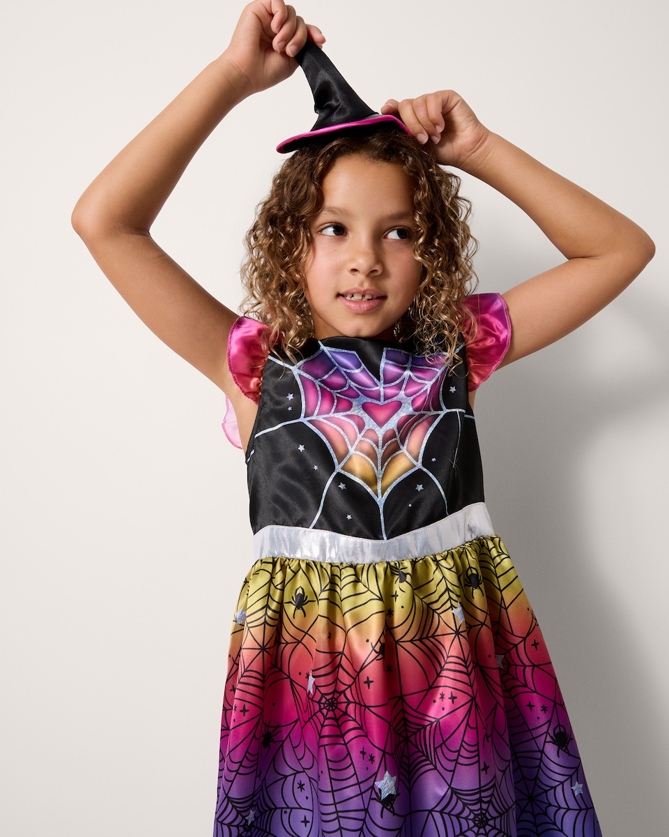 image 1 of F&F Girls Witch Fancy Dress Costume in Pink