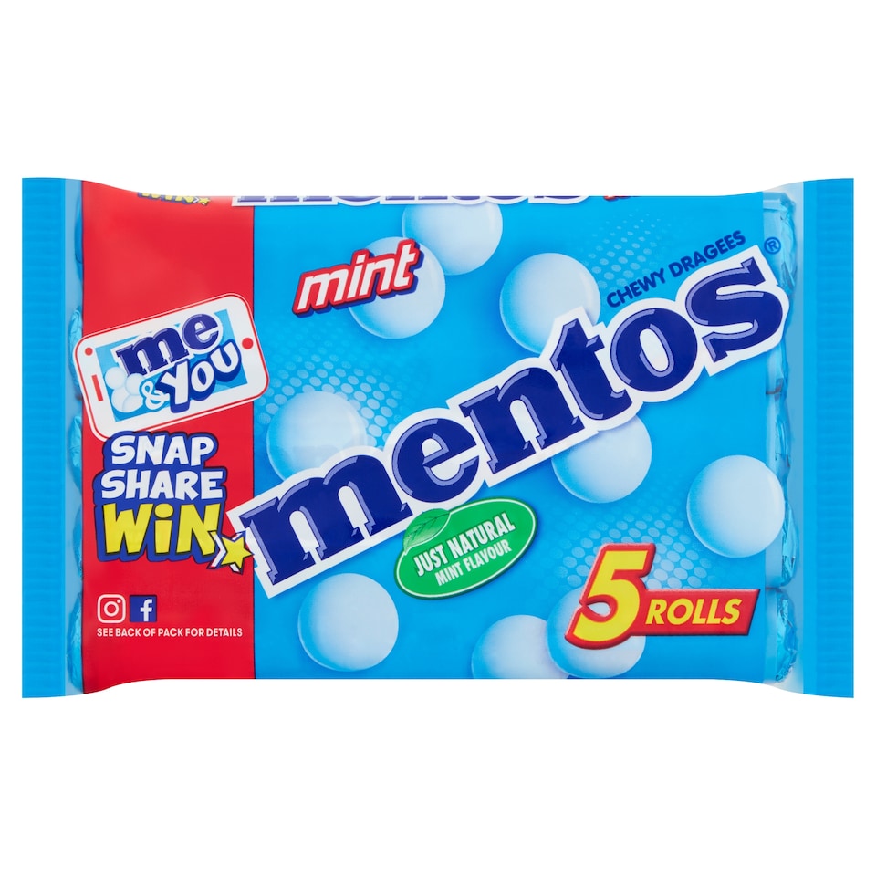 image 1 of Mentos Mint Chewy Sweets 5 X 38G