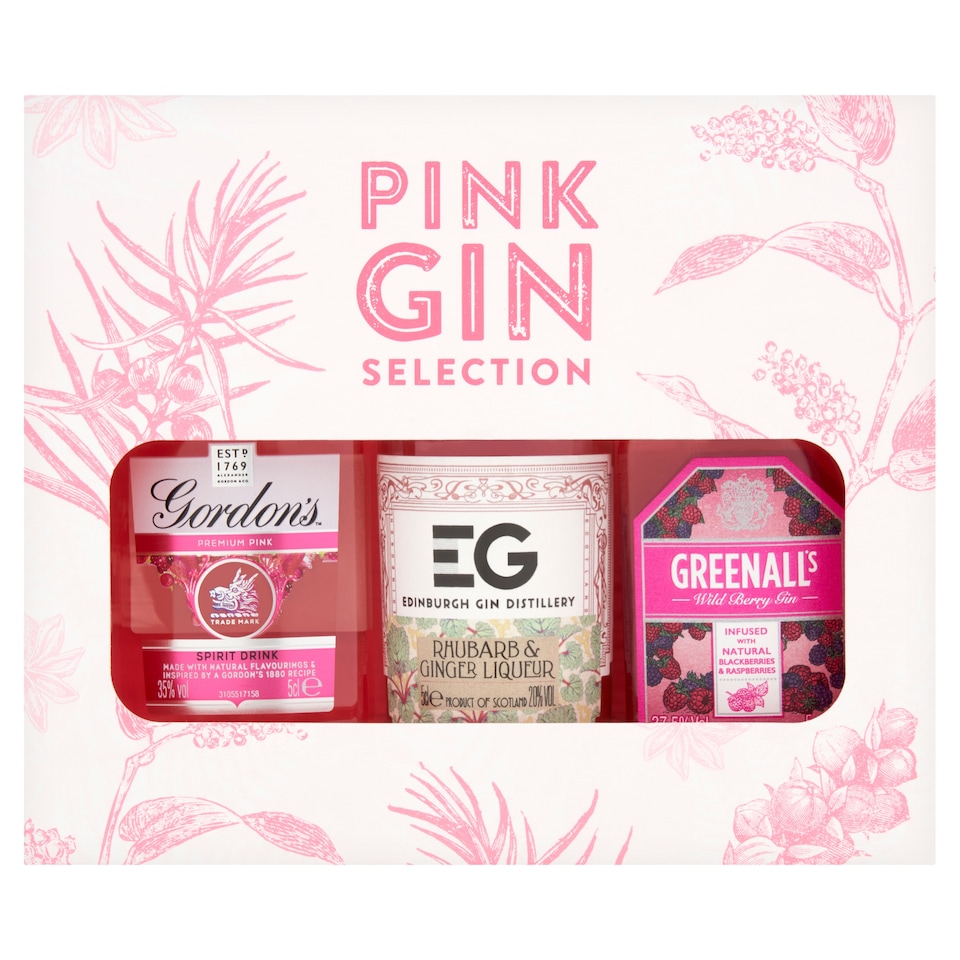 Pink Gin Trio Selection Gift Set 3 X 5Cl