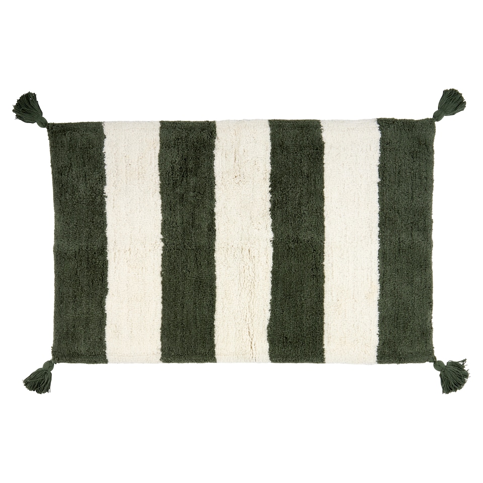 F&F Home Sage Green Stripe Bath Mat