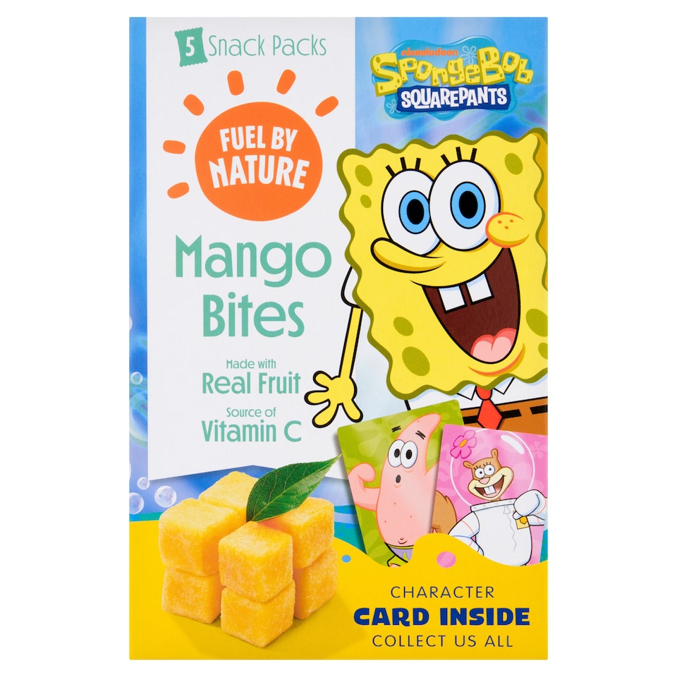 SpongeBob Fuel By Nature Mango Bites Made with Real Fruit 5x20G