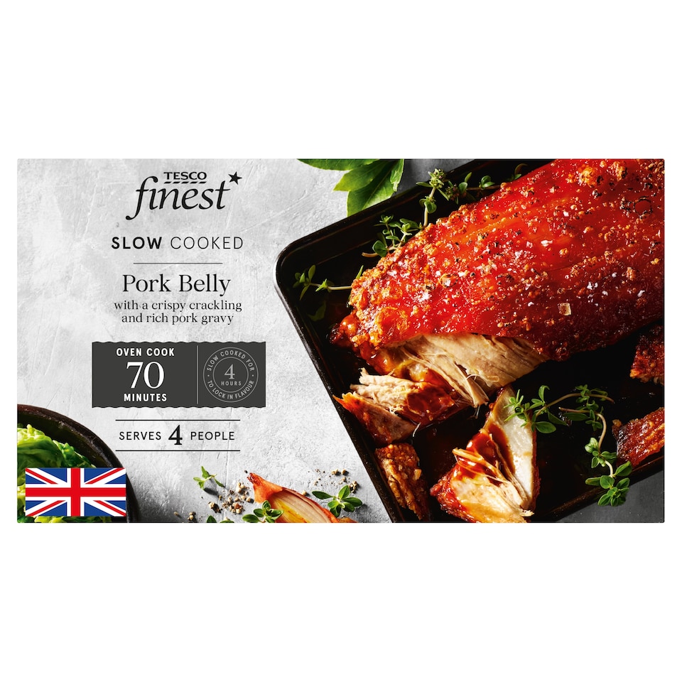 Tesco Finest Slow Cooked Pork Belly With Crackling 985G