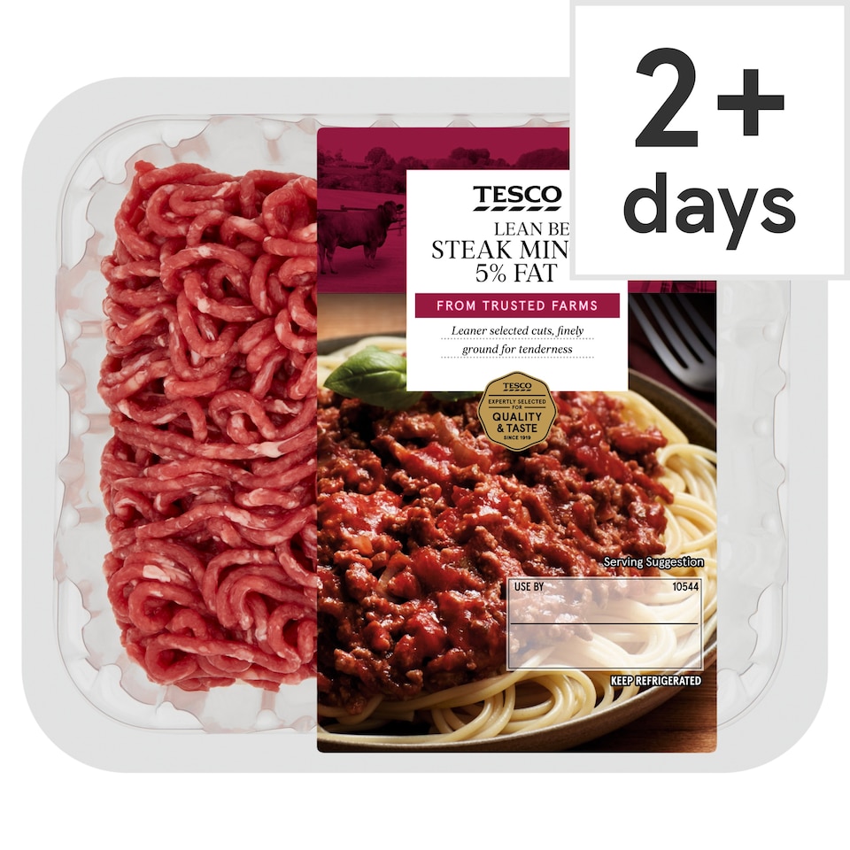 Tesco Lean Beef Steak Mince 5% Fat 250G