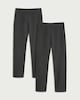 image 4 of F&F School Girls 2-Pack Regular Fit Longer Length Trousers in Grey