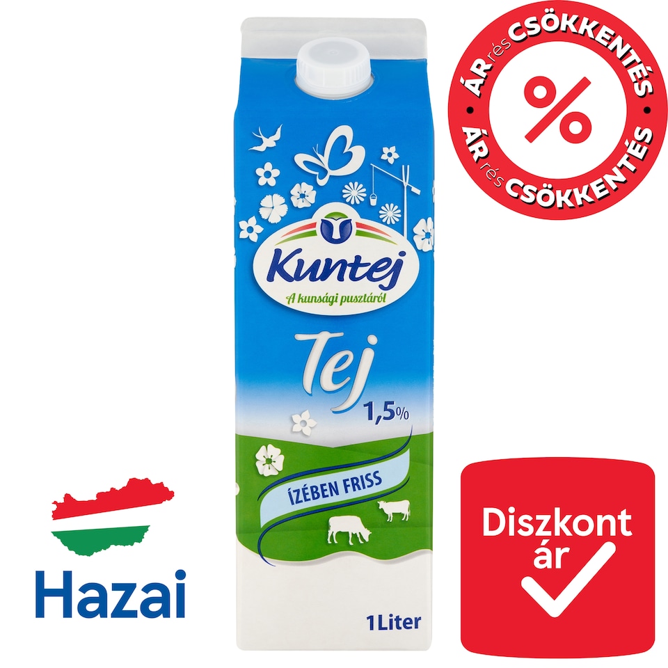 Kuntej ESL Low-Fat Milk 1,5% 1 l