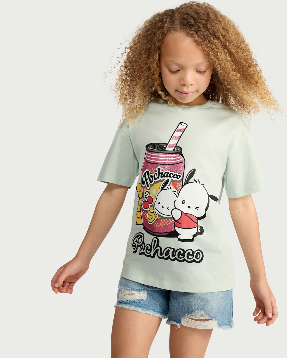 image 1 of Pochacco Pure Cotton T-Shirt in Green