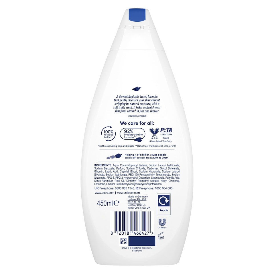 image 1 of Dove Hydrate Body Wash Shower Gel 450 ml
