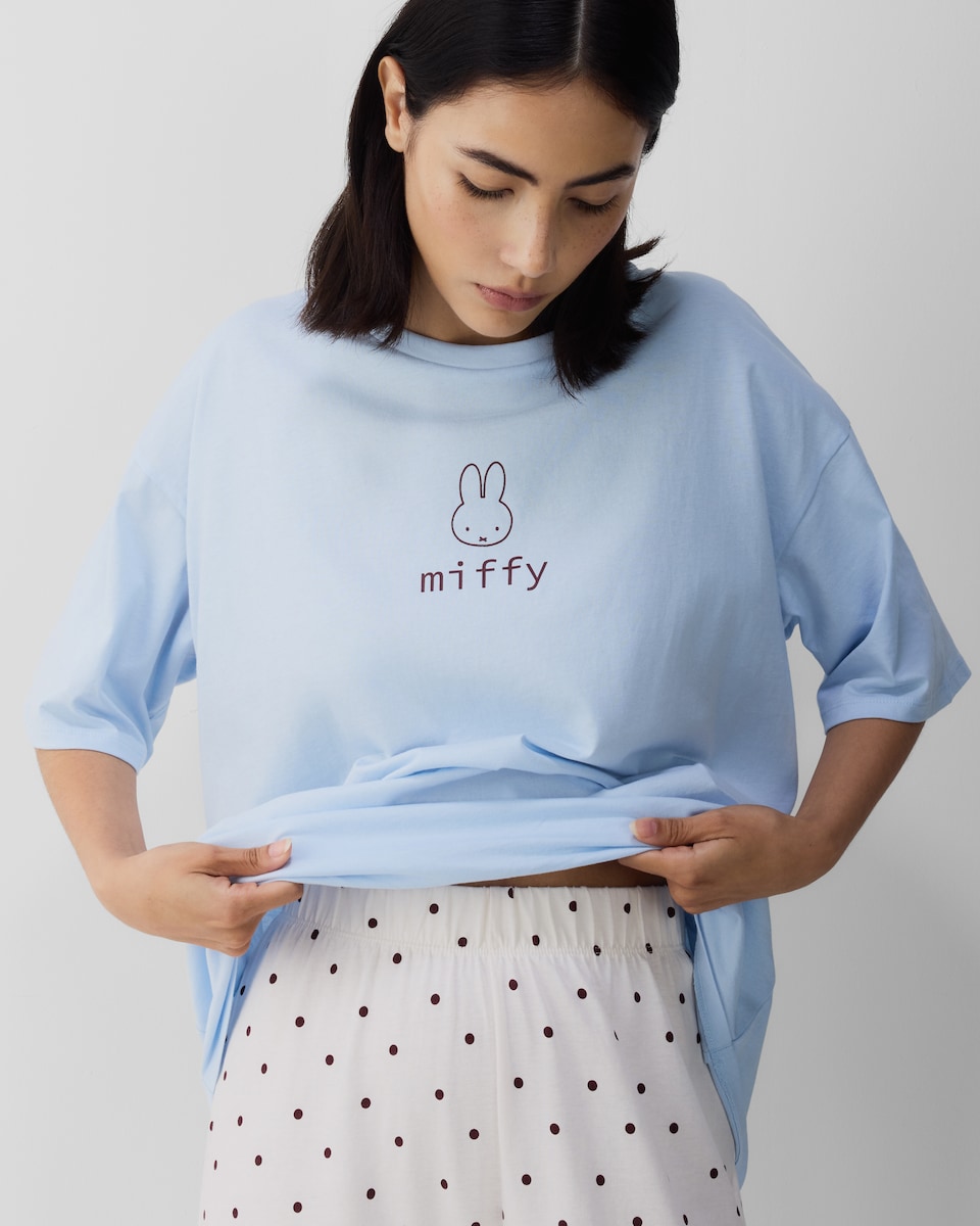 image 1 of Miffy Pure Cotton Pyjama Set in Blue