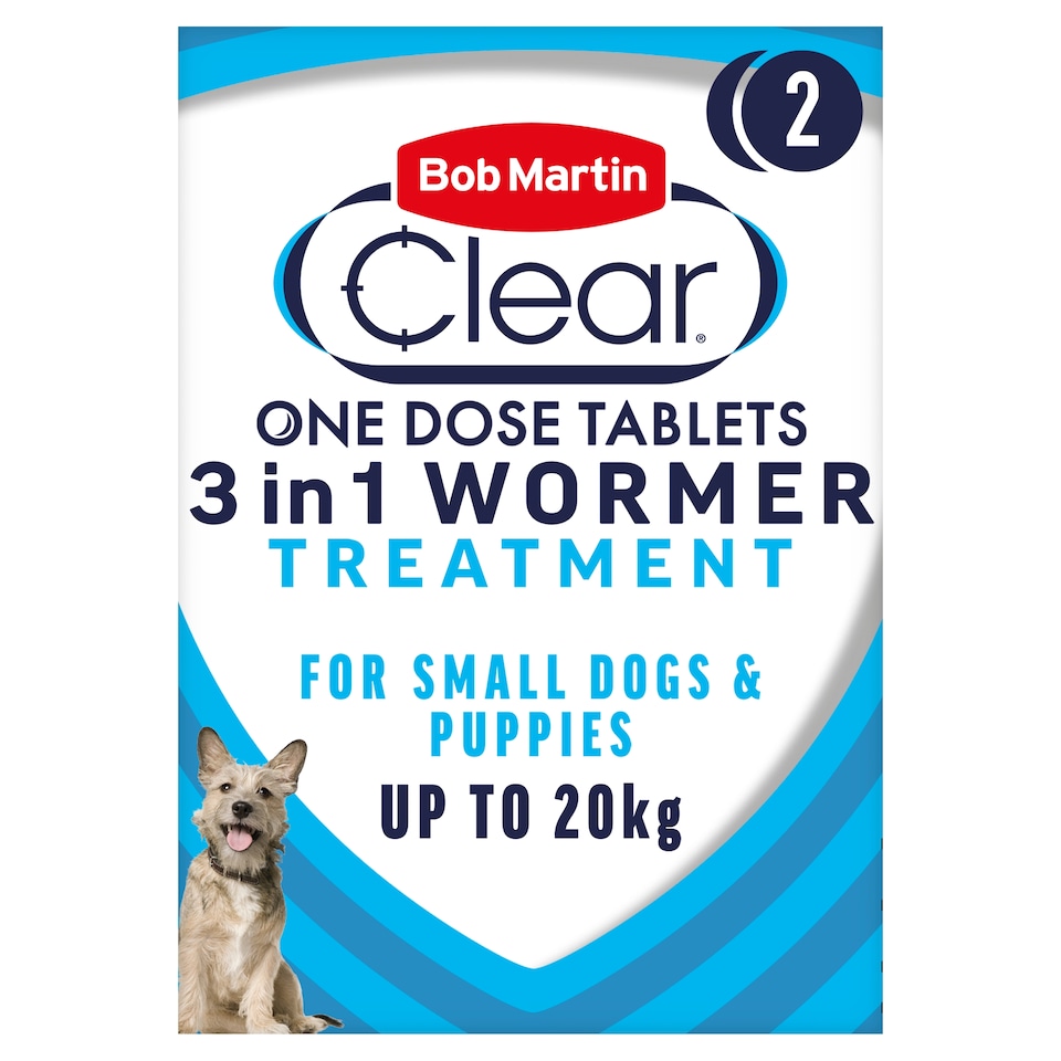 image 1 of Bob Martin Clear 3 In 1 Wormer Dog 2 Tablets Pack