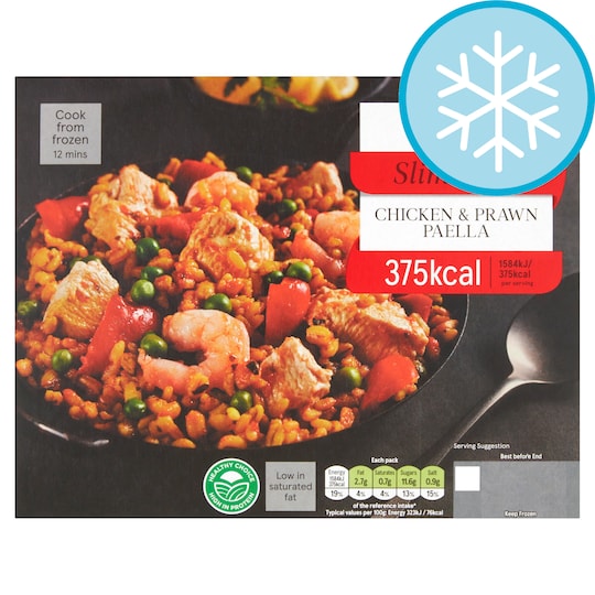 Tesco Slim Cook Chicken Prawn Paella 500G Tesco Groceries