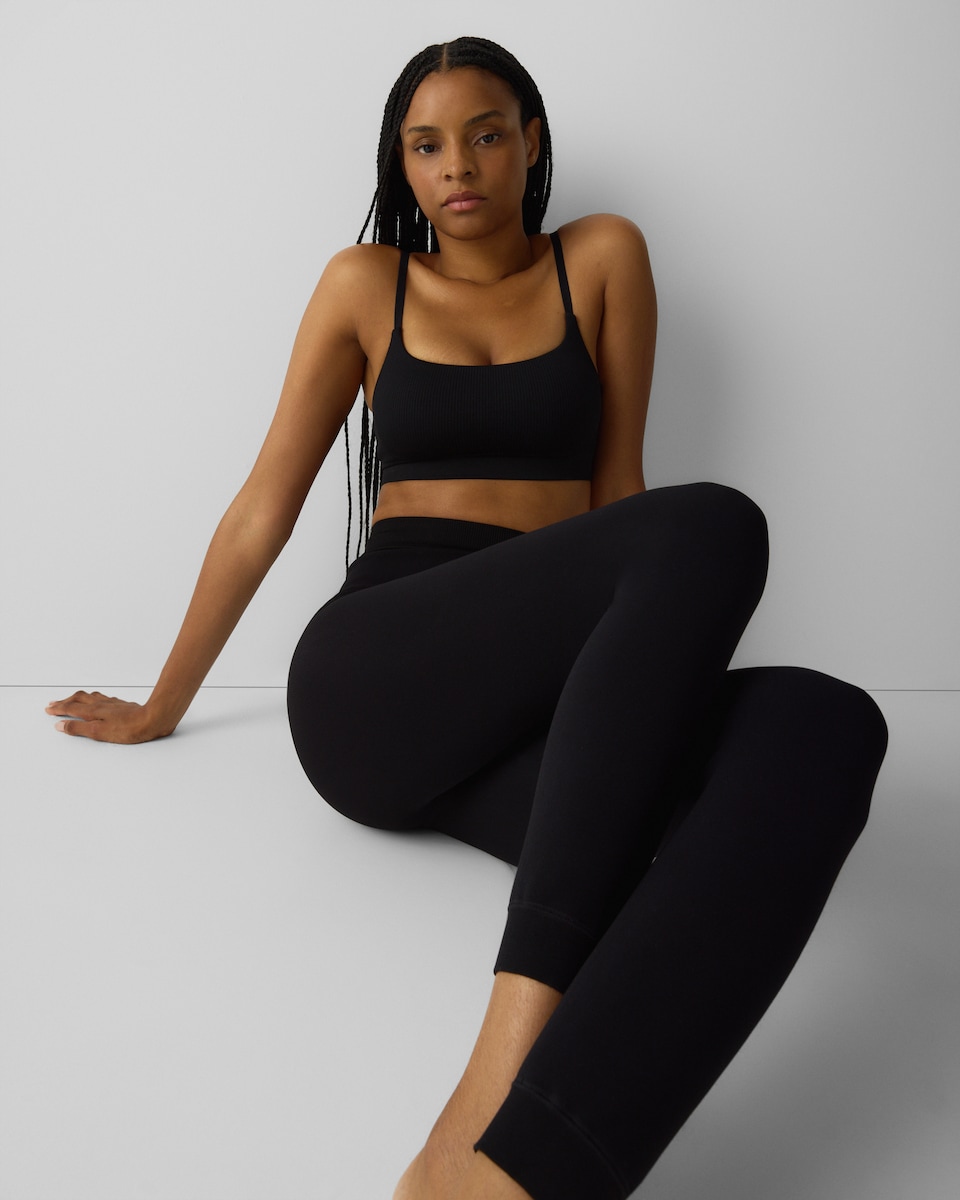 image 1 of F&F WARMPLUS™ Medium Warmth Thermal Velvet Footless Tights in Black