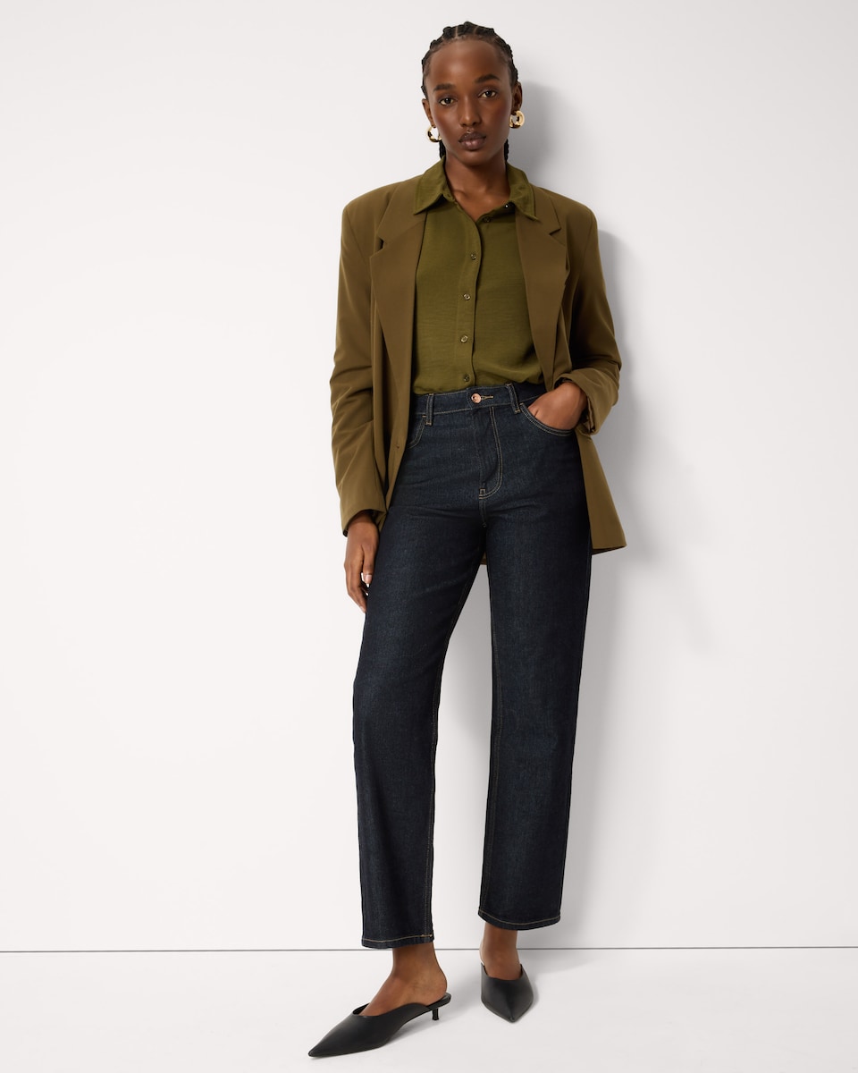 image 1 of F&F Long Sleeved Shirt in Olive