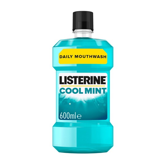 Listerine Mouthwash Cool Mint 600Ml Tesco Groceries