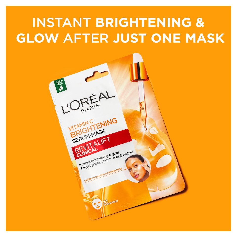 image 1 of L'Oreal Paris Revitalift Clincal Vitamin C Brightening Serum Mask 26g