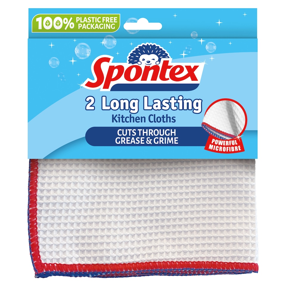 image 1 of Spontex Long Lasting Kitchen Cloth 2 Pack
