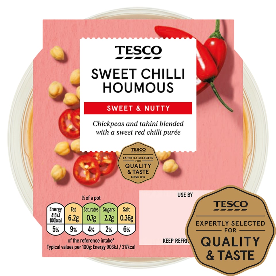 Tesco Sweet Chilli Houmous 182G