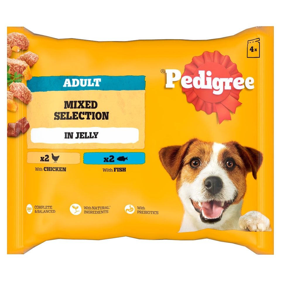 Pedigree Chicken and Fish Mixed Selection in Jelly Dog Food 4x100G 