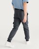 image 4 of F&F Boys Cotton Rich Cuffed Drawstring Cargo Joggers in Graphite