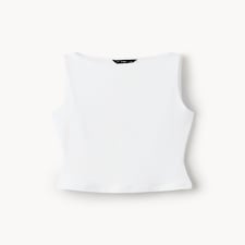 F&F Polyamide Slash Neck Vest in White