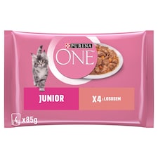 Purina ONE Junior Pouches for Kittens Salmon in Juice 4 x 85g