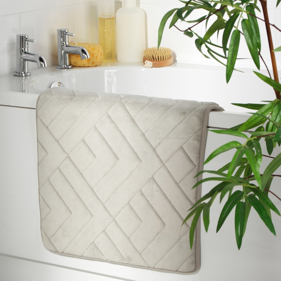 image 1 of Antibacterial Memory Foam Bath Mat Grey