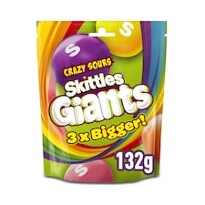 Skittles Giant Crazy Sour Vegan Sweets 132G