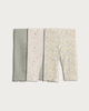image 2 of F&F Baby 3-Pack Cotton Rich Floral Print Leggings in Green