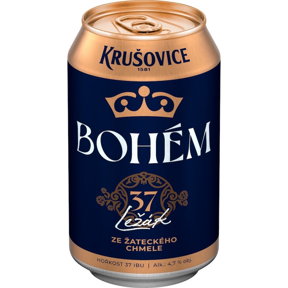 Obrázek 1 pro produkt Krušovice Bohém pivo ležák světlý 0,33l