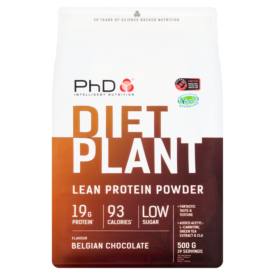 PhD Diet Plant High Protein Powder - Belgian Chocolate 500g