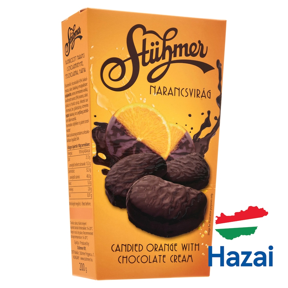 Stühmer Narancsvirág kandírozott narancs csokoládékrémmel, étcsokoládéval mártva 200 g
