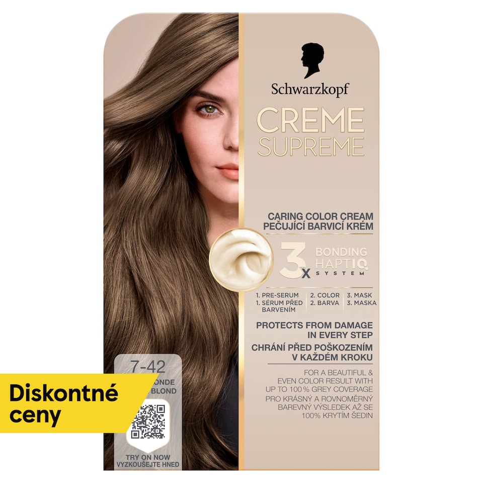 obrázok 1 z Schwarzkopf Creme Supreme Farba na vlasy 7-42 Béžová blond