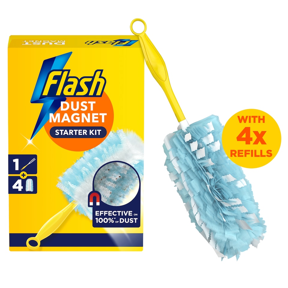 image 1 of Flash Dust Magnet Duster Starter Kit & Refill X4