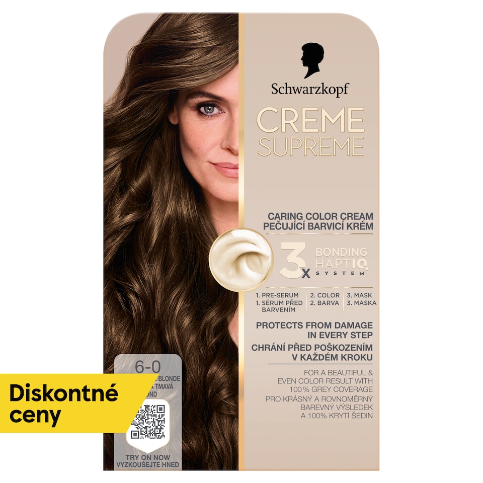 obrázok 1 z Schwarzkopf Creme Supreme Farba na vlasy 6-0 Prirodzená tmavá blond