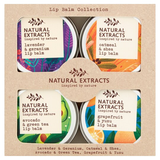 Natural Extracts Lip Balm Collection 4X7g