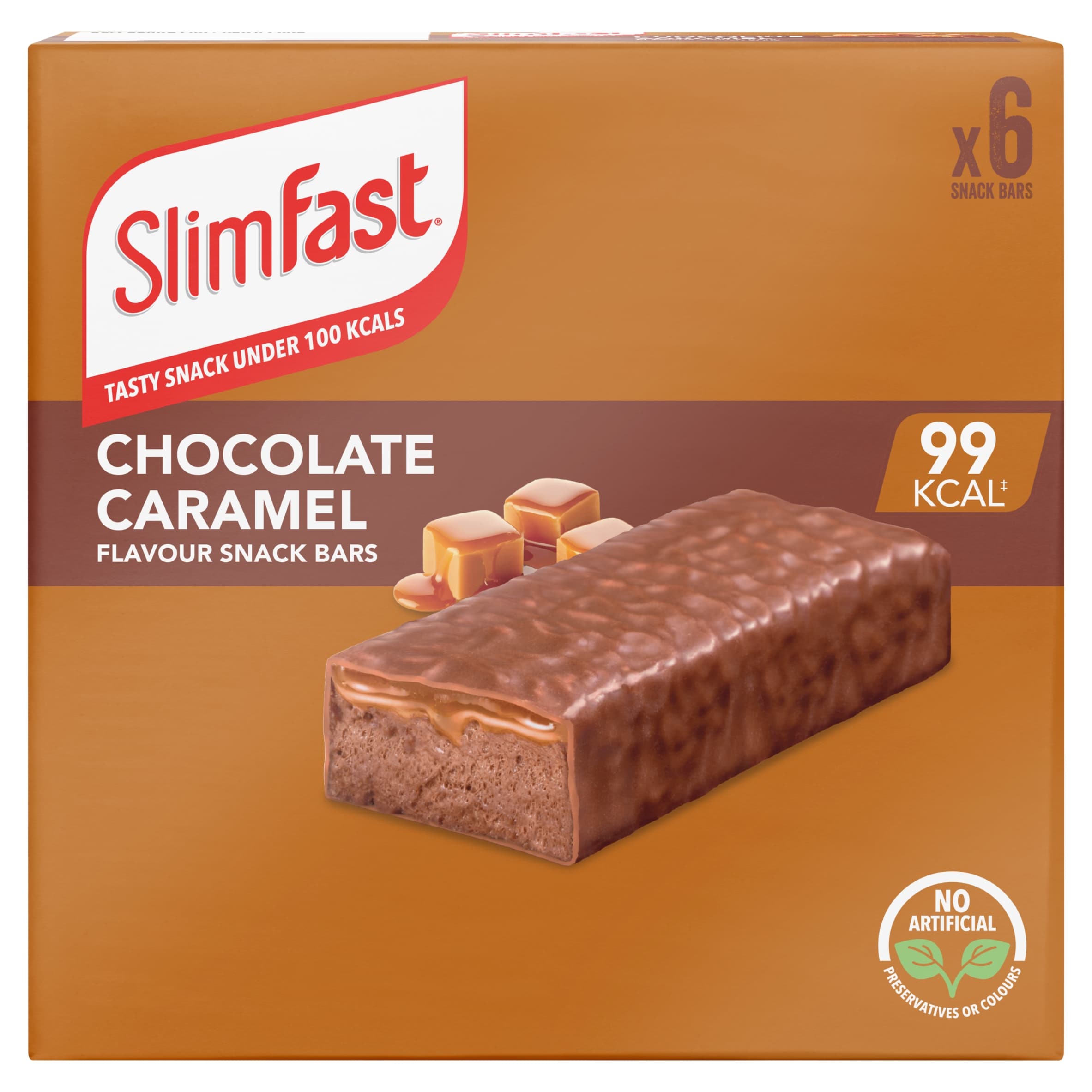 SlimFast Chocolate Caramel Snack Bars 6 Bars 156g