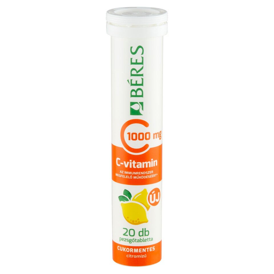 Béres C-vitamin 1000 mg cukormentes citromízű pezsgőtabletta étrend-kiegészítő 20 x 4,4 g (88 g)