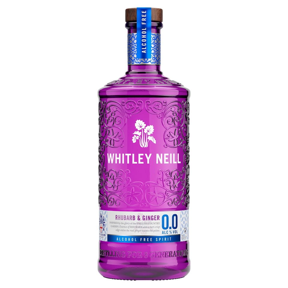 image 1 of Whitley Neill Rhubarb and Ginger Non alcoholic 0.0% Gin 70cl
